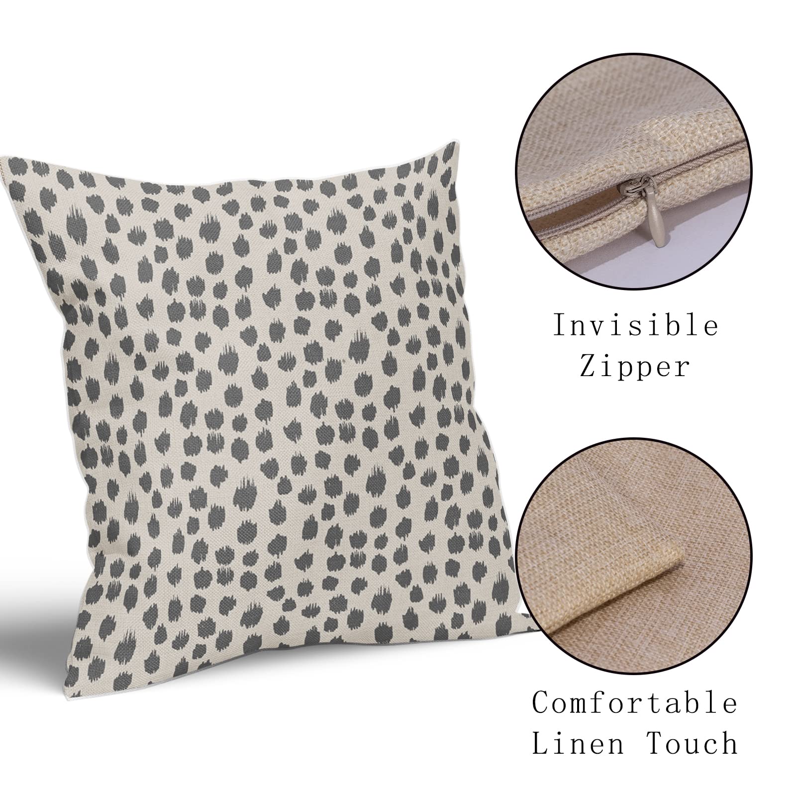 Foto 5 pulgar | Juego De 2 Fundas De Almohada Sweetshow, Color Gris Crema, 60 X 60 Cm, Algodón L - Venta Internacional.