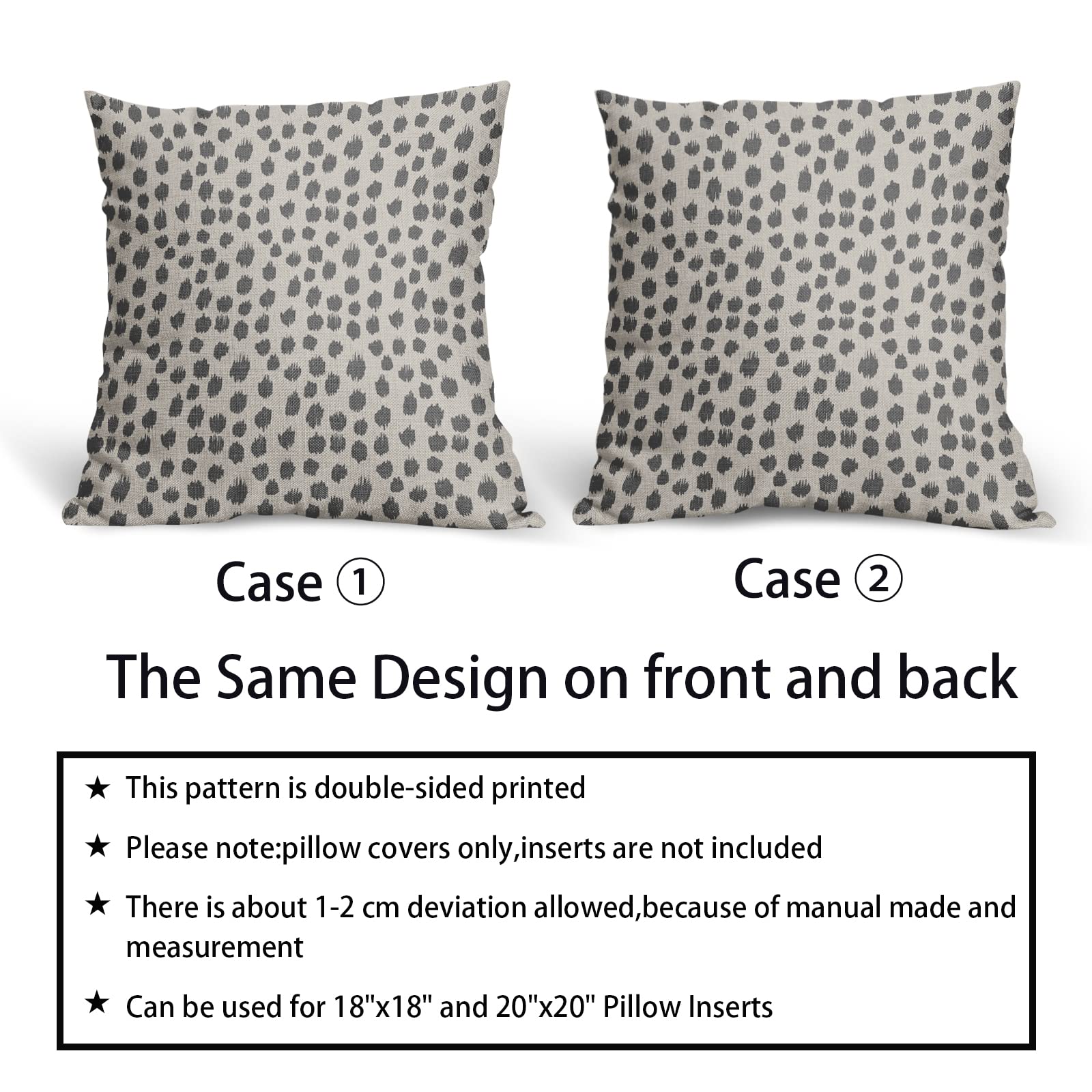 Foto 6 | Juego De 2 Fundas De Almohada Sweetshow, Color Gris Crema, 60 X 60 Cm, Algodón L - Venta Internacional.