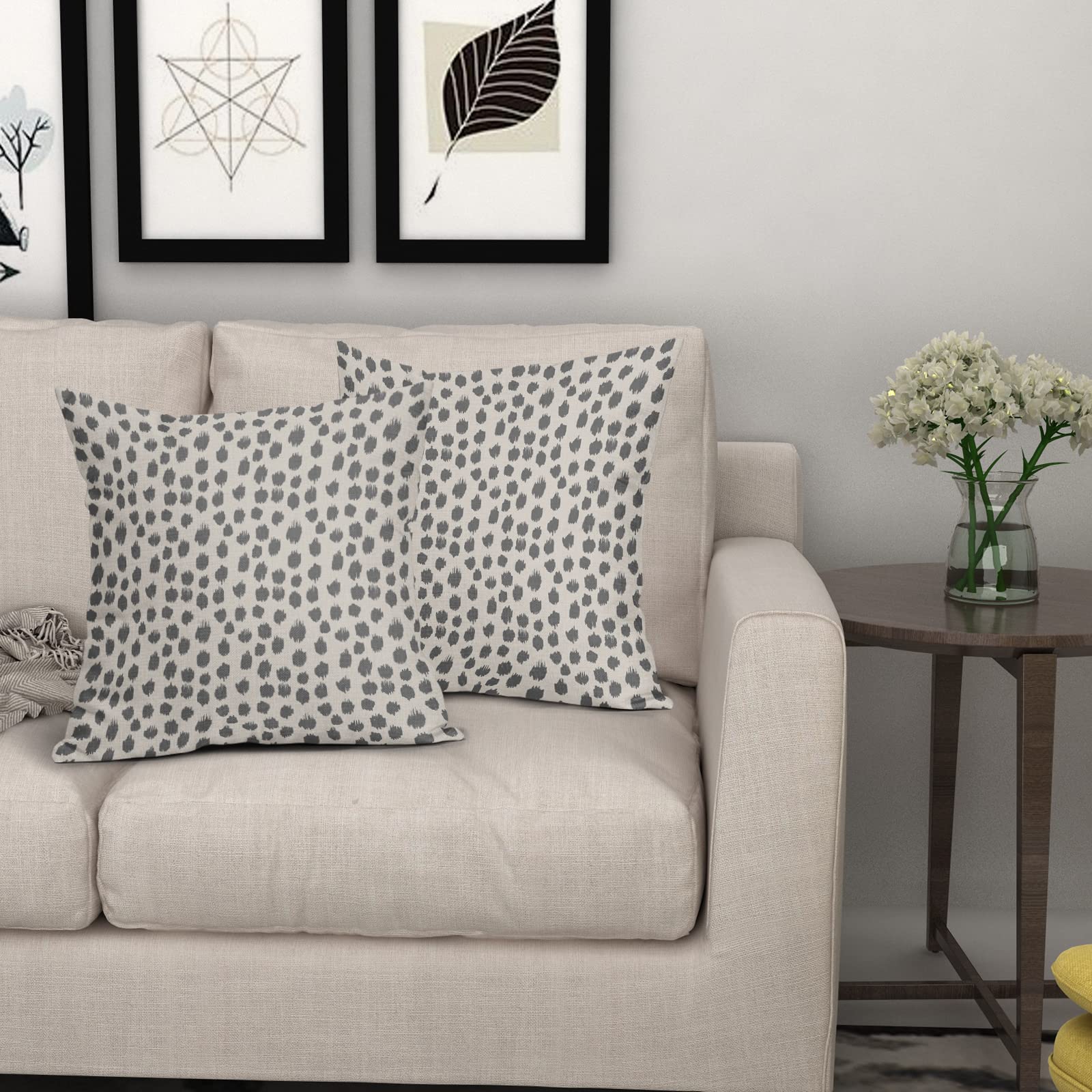 Foto 7 | Juego De 2 Fundas De Almohada Sweetshow, Color Gris Crema, 60 X 60 Cm, Algodón L - Venta Internacional.