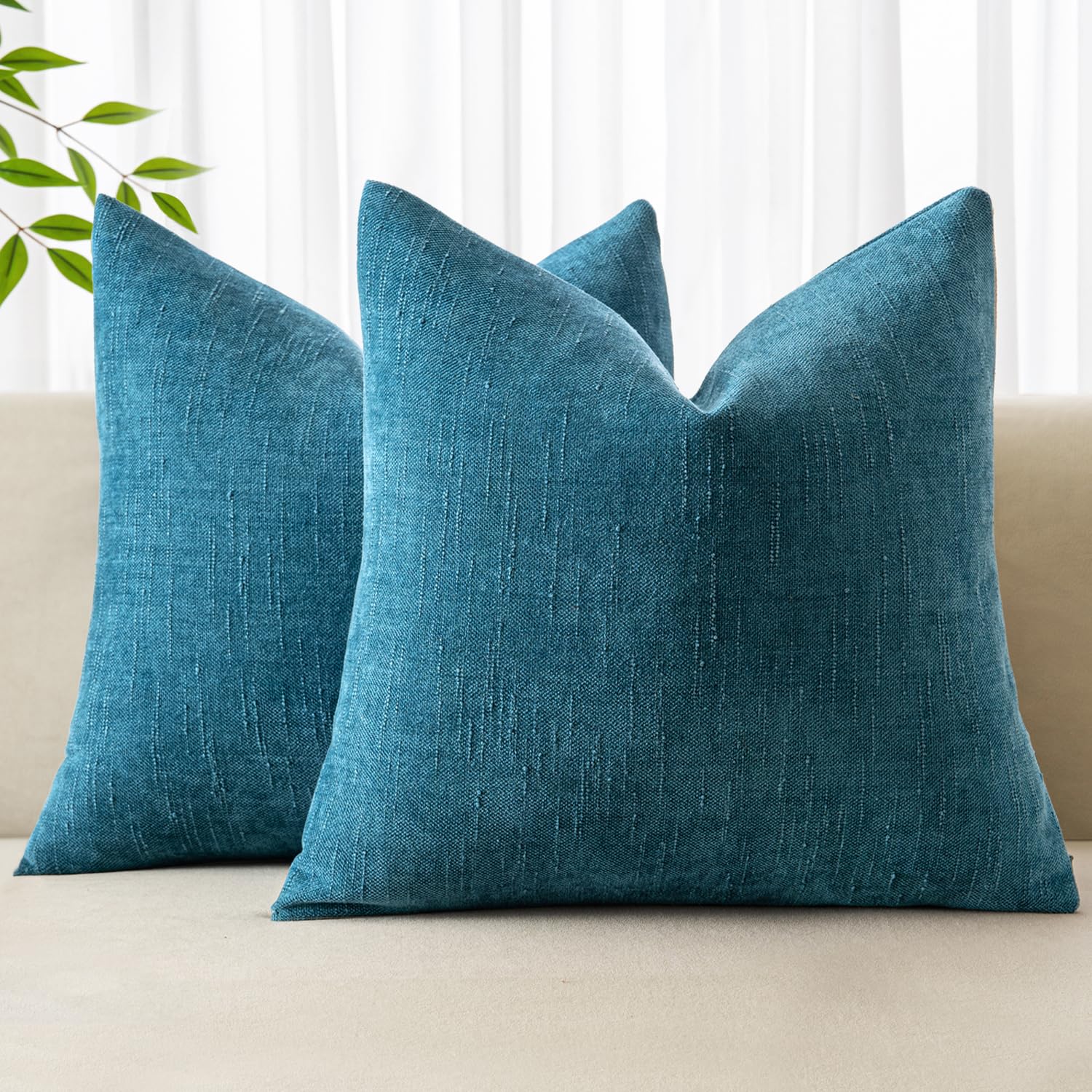 Foto 1 | Fundas De Cojín Decorativas Miulee, Felpilla, 45 X 45 Cm, Color Verde Azulado - Venta Internacional.