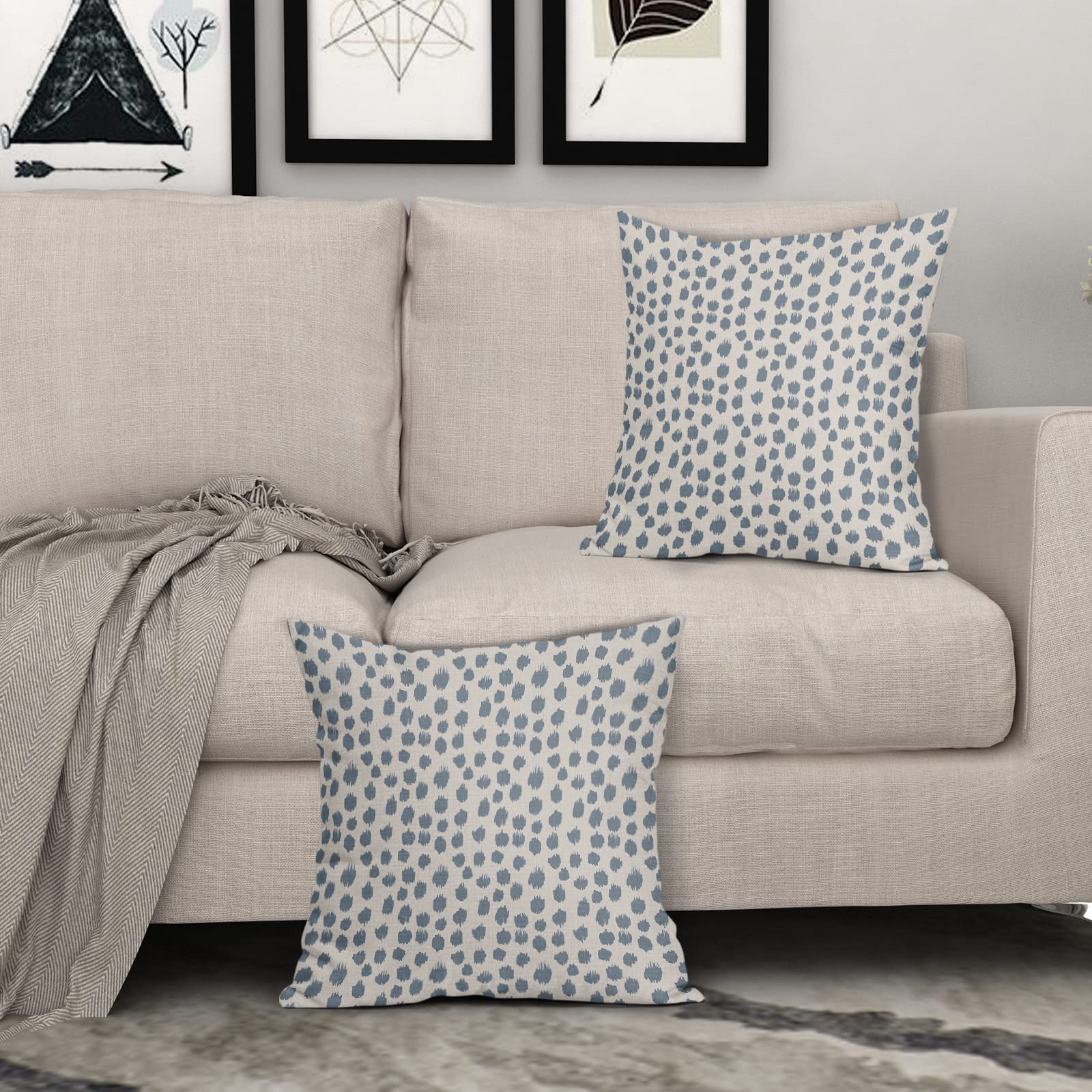 Foto 4 pulgar | Fundas De Almohada Sweetshow Dusty Blue Cream, 60 X 60 Cm, Juego De 2 - Venta Internacional.