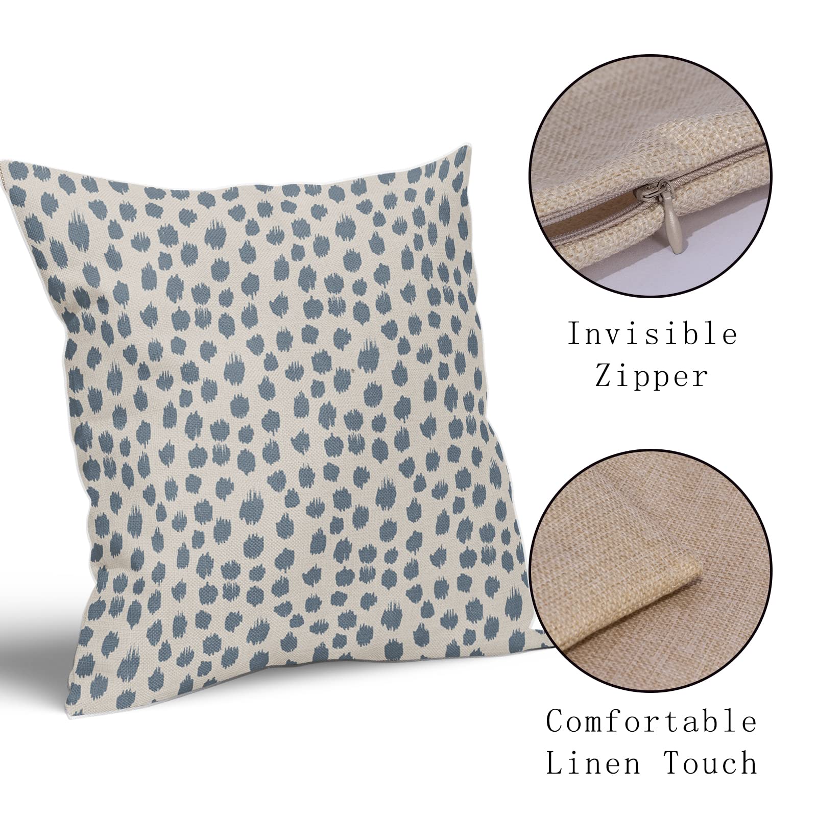 Foto 5 pulgar | Fundas De Almohada Sweetshow Dusty Blue Cream, 60 X 60 Cm, Juego De 2 - Venta Internacional.