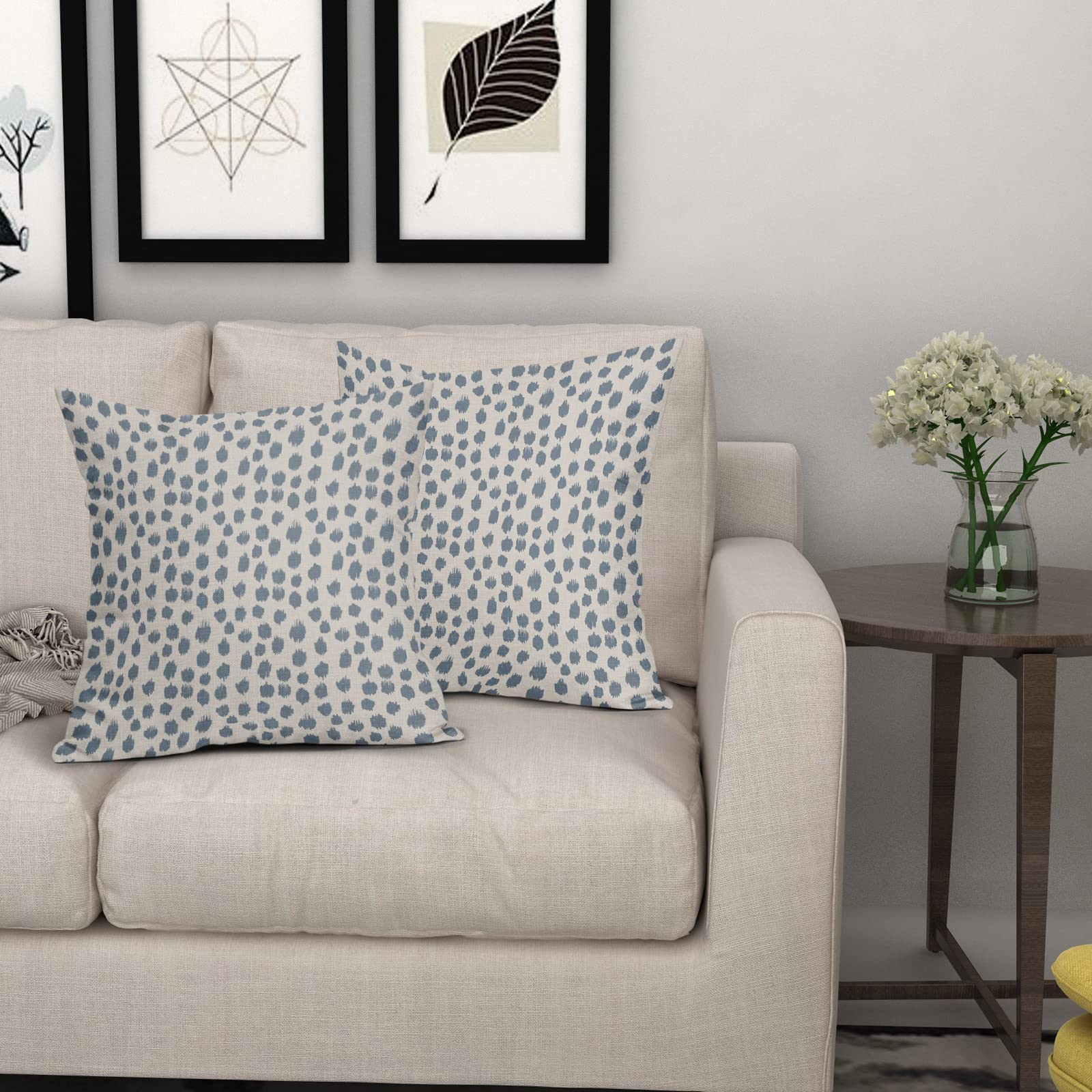 Foto 8 pulgar | Fundas De Almohada Sweetshow Dusty Blue Cream, 60 X 60 Cm, Juego De 2 - Venta Internacional.