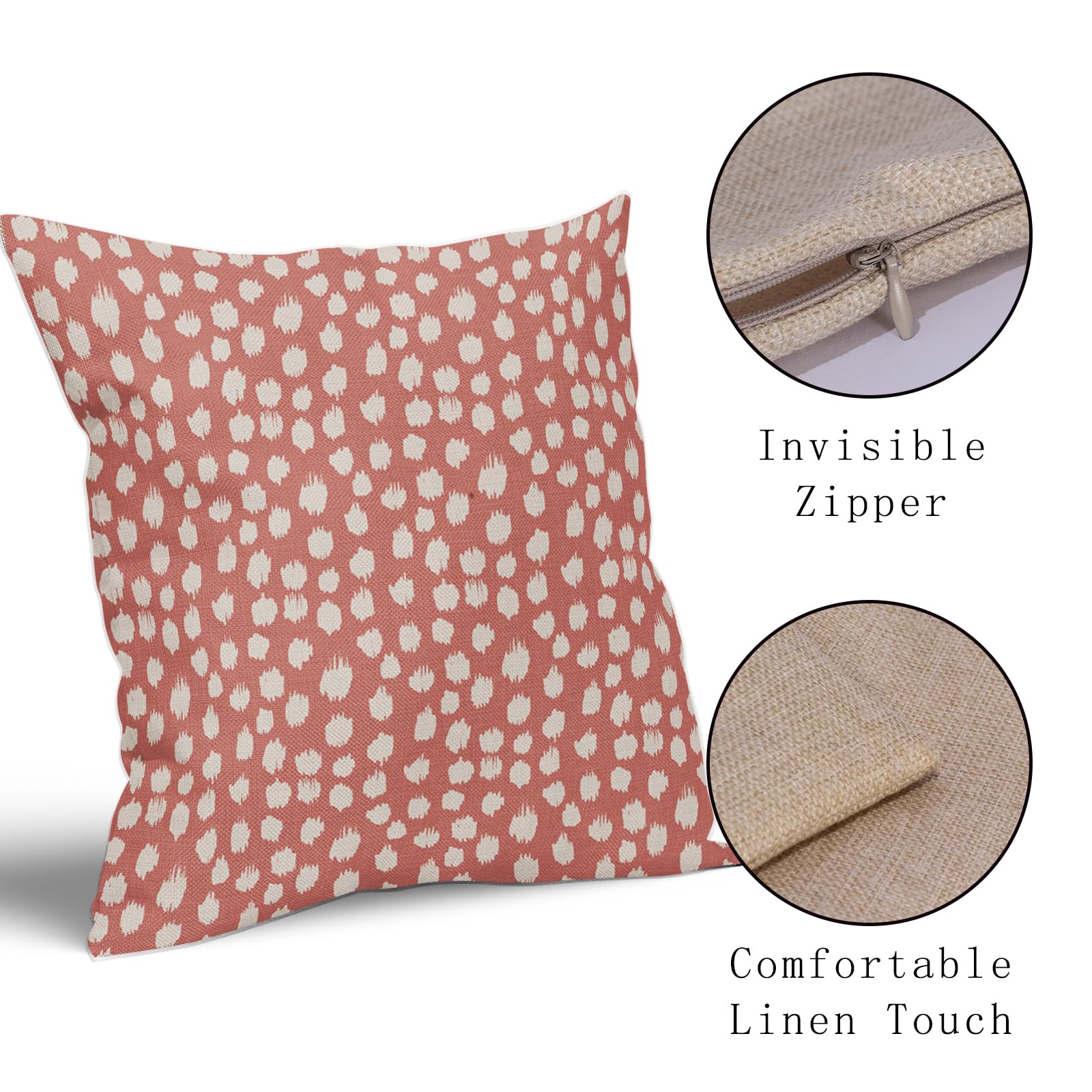 Foto 5 pulgar | Juego De Fundas De Almohada Sweetshow Con Lunares De Color Rosa Y Crema, 60 X 60 Cm - Venta Internacional.