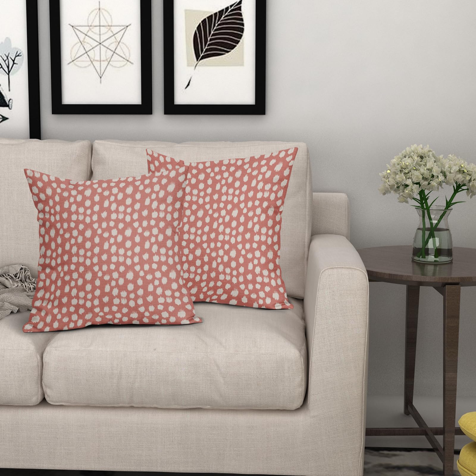 Foto 7 | Juego De Fundas De Almohada Sweetshow Con Lunares De Color Rosa Y Crema, 60 X 60 Cm - Venta Internacional.