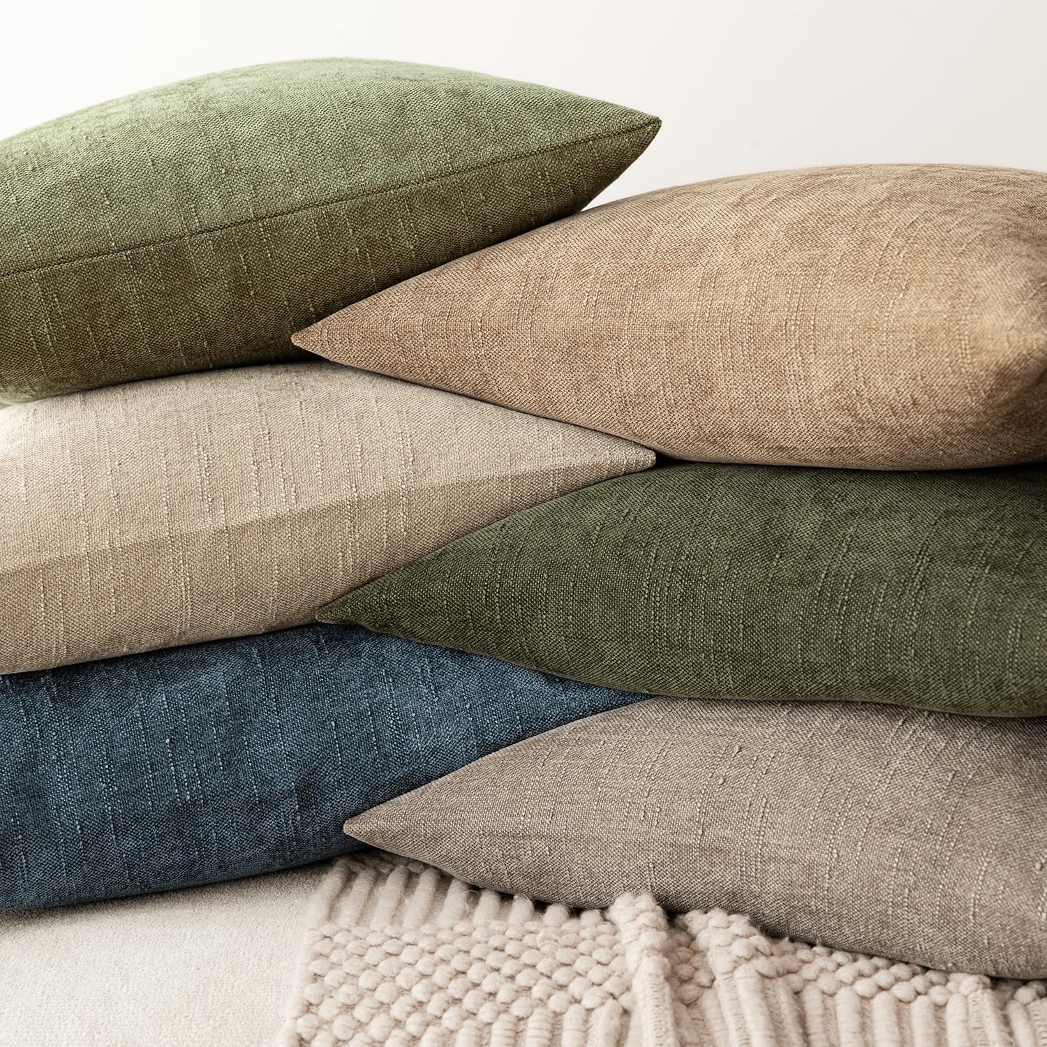 Foto 7 pulgar | Fundas De Almohada Foindtower Soft Chenille De 50 X 50 Cm, Color Marrón Claro - Venta Internacional.