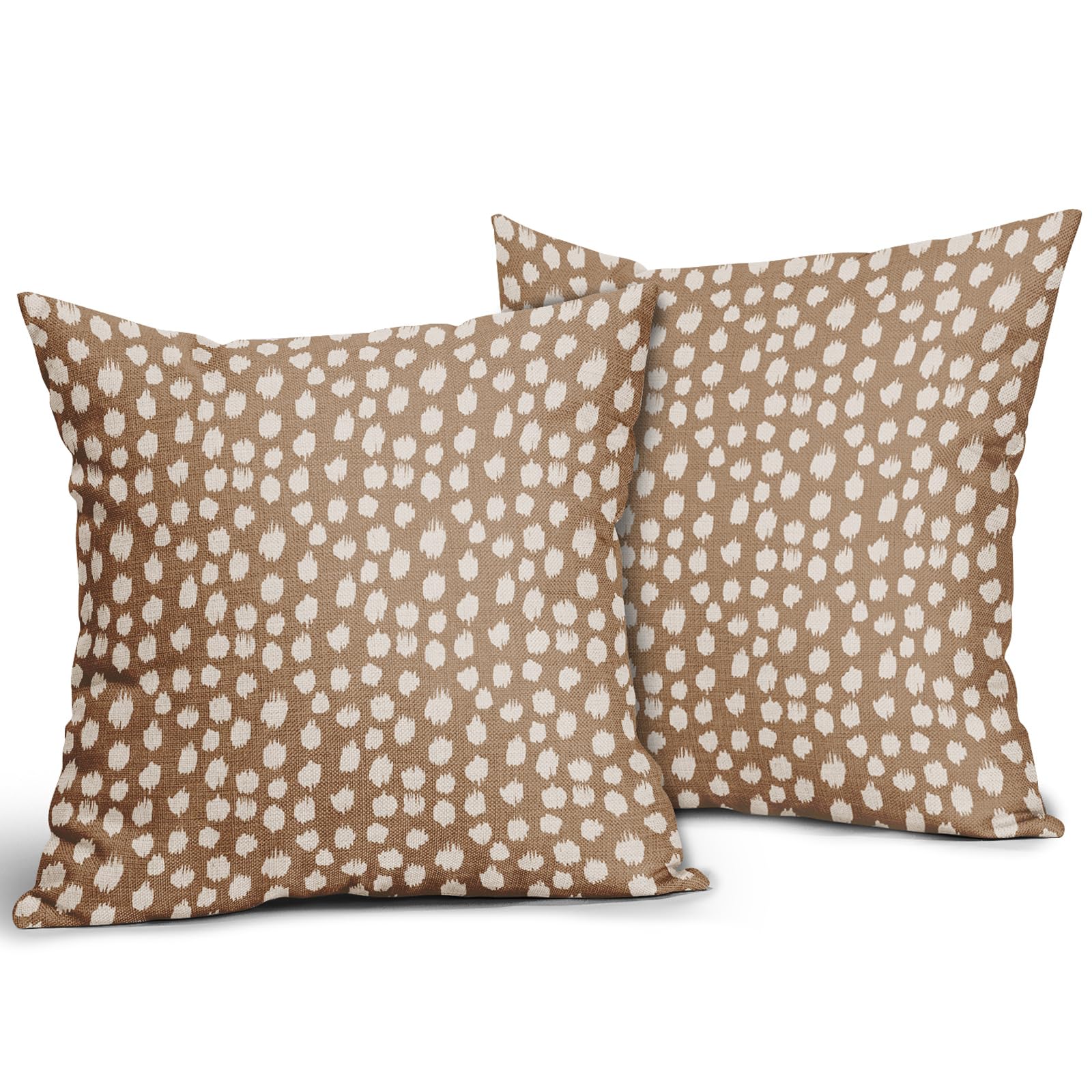 Foto 3 pulgar | Fundas De Almohada Sweetshow Con Lunares Marrones Y Crema, 60 X 60 Cm, Juego De 2 - Venta Internacional.