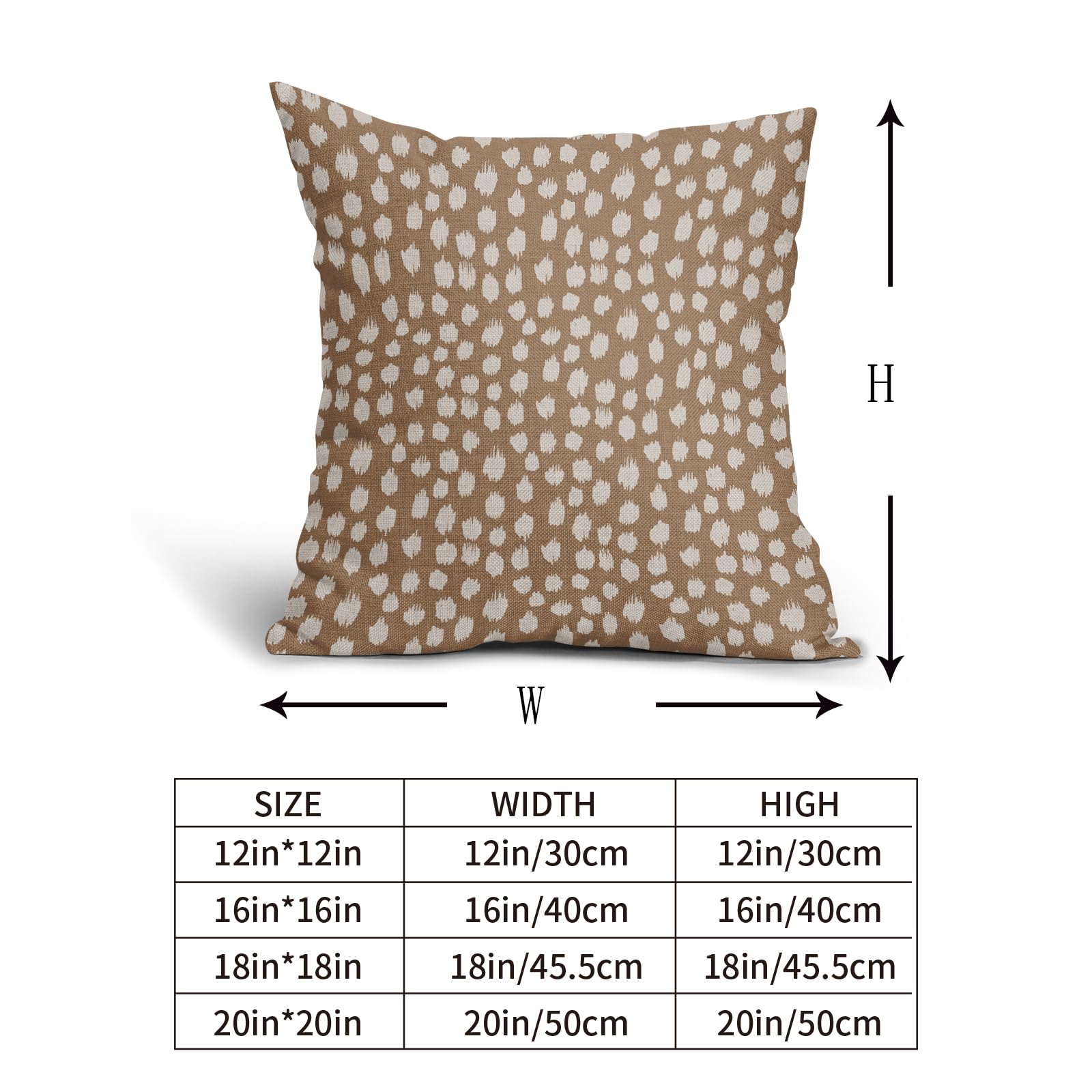 Foto 6 pulgar | Fundas De Almohada Sweetshow Con Lunares Marrones Y Crema, 60 X 60 Cm, Juego De 2 - Venta Internacional.