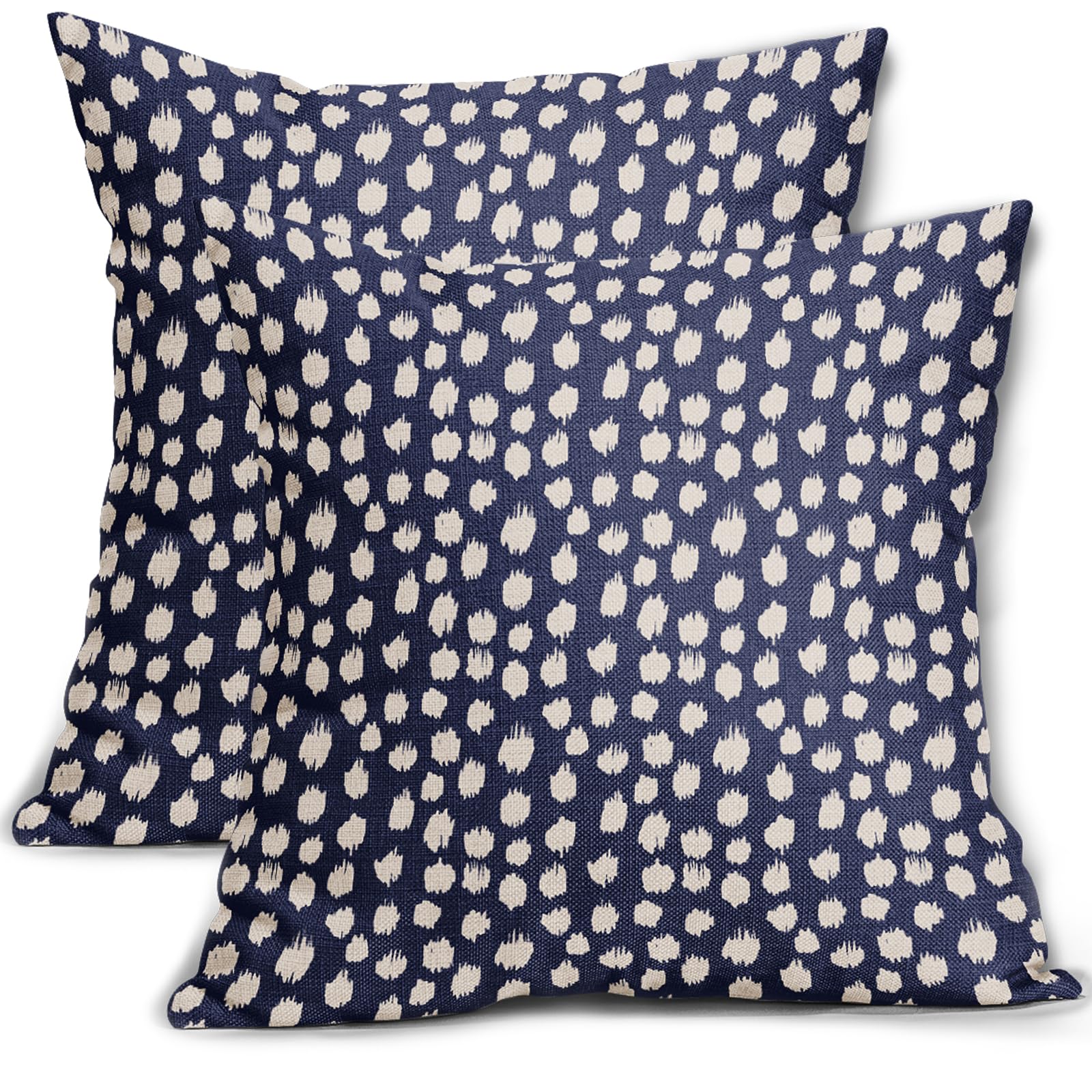 Juego De 2 Fundas De Almohada Sweetshow, Color Azul Marino Y Crema, 60 X 60 Cm - Venta Internacional.