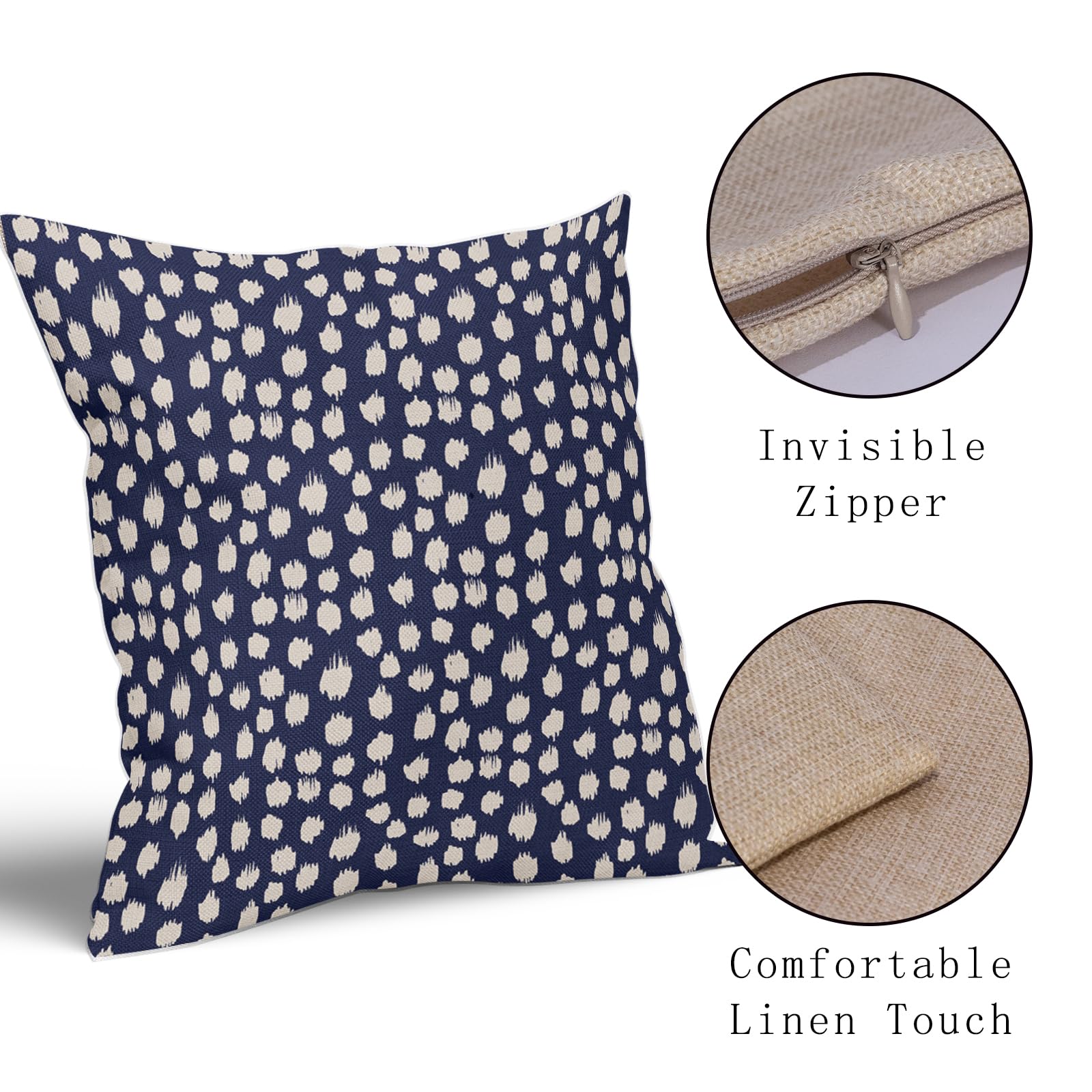 Foto 5 pulgar | Juego De 2 Fundas De Almohada Sweetshow, Color Azul Marino Y Crema, 60 X 60 Cm - Venta Internacional.
