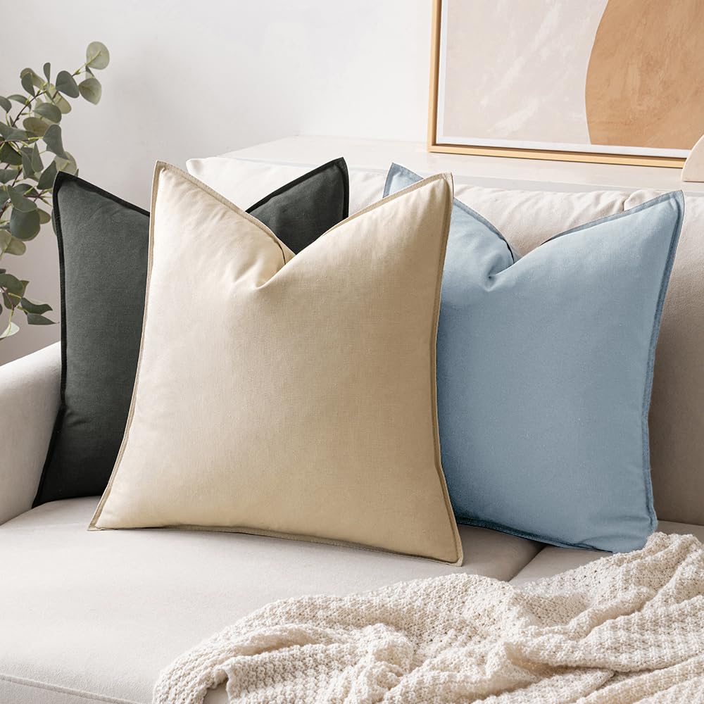 Foto 5 pulgar | Fundas De Almohada Miulee De Lino Azul Claro De 45 X 45 Cm, Paquete De 2 - Venta Internacional.