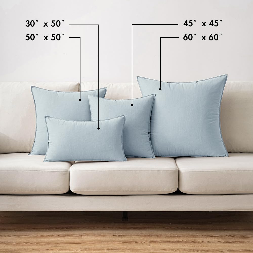 Foto 5 | Fundas De Almohada Miulee De Lino Azul Claro De 45 X 45 Cm, Paquete De 2 - Venta Internacional.