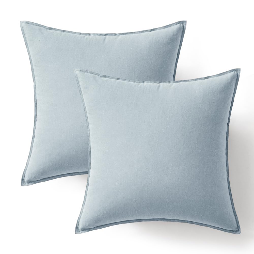 Foto 7 pulgar | Fundas De Almohada Miulee De Lino Azul Claro De 45 X 45 Cm, Paquete De 2 - Venta Internacional.