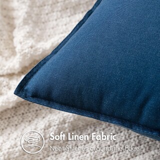 Foto 2 | Fundas De Almohada Miulee De Lino Azul Marino De 55 X 55 Cm, Paquete De 2 - Venta Internacional.