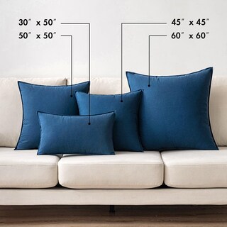 Foto 4 | Fundas De Almohada Miulee De Lino Azul Marino De 55 X 55 Cm, Paquete De 2 - Venta Internacional.