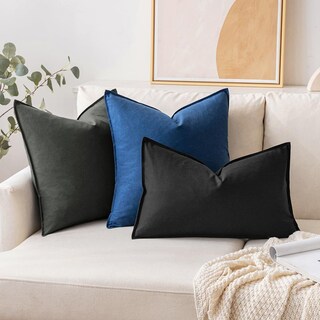Foto 5 | Fundas De Almohada Miulee De Lino Azul Marino De 55 X 55 Cm, Paquete De 2 - Venta Internacional.