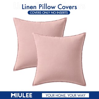 Foto 6 | Fundas De Almohada Miulee De Lino Rosa Claro De 50 X 50 Cm, Paquete De 2 - Venta Internacional.
