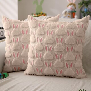 Foto 1 | Fundas De Almohada Dfxsz Para Pascua, 45 X 45 Cm, Juego De 2 Orejas Rosas, Color Beige - Venta Internacional.