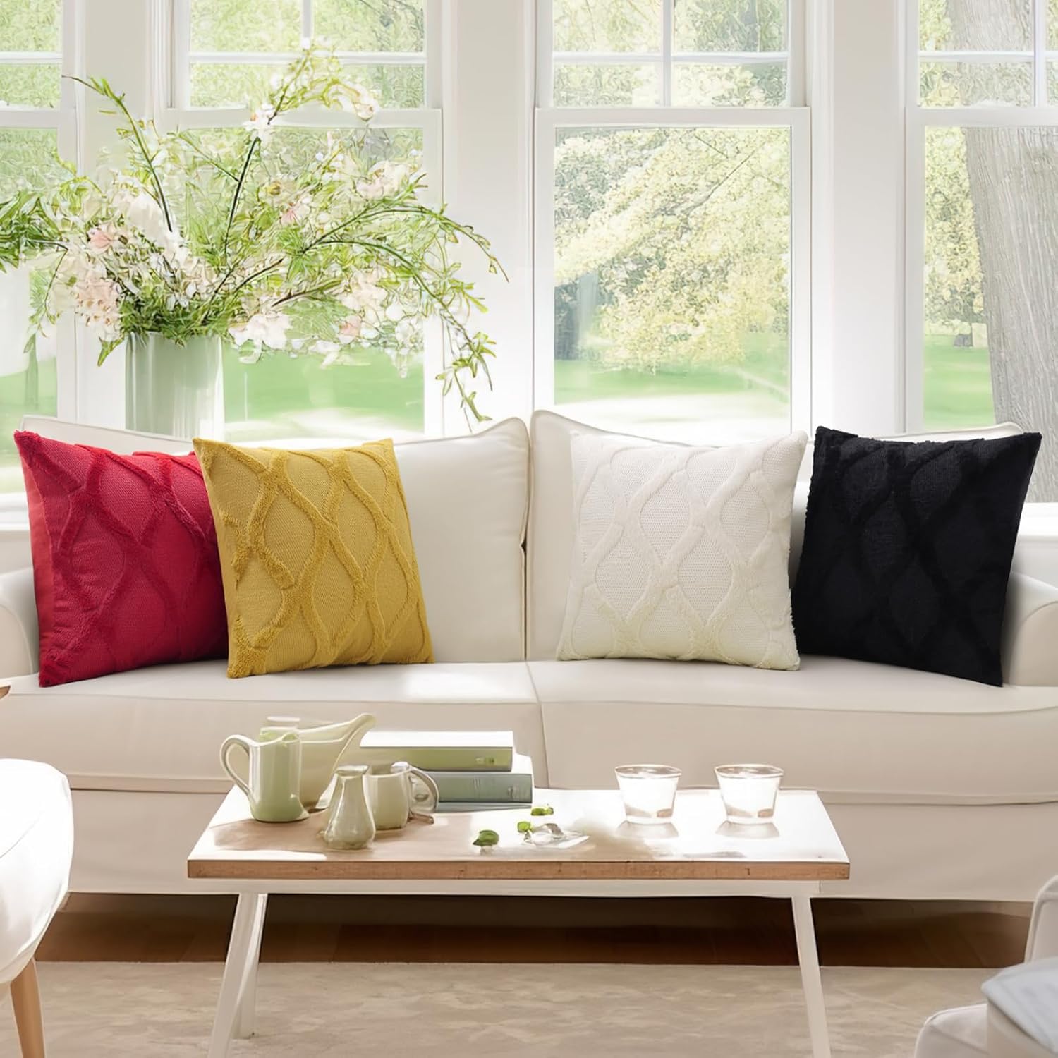 Foto 7 pulgar | Fundas De Cojín Decoruhome, Piel Sintética De Felpa Suave, Color Rojo, 66 X 66 Cm - Venta Internacional.