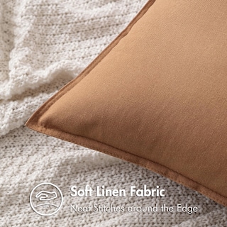 Foto 2 | Fundas De Almohada Miulee De Lino Marrón, 50 X 50 Cm, Paquete De 2 - Venta Internacional.