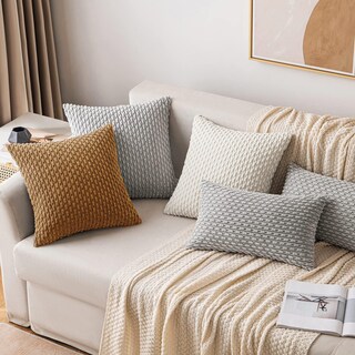 Foto 4 | Fundas De Cojín Miulee De Pana Suave A Rayas, 45 X 45 Cm, 2 Unidades - Venta Internacional.