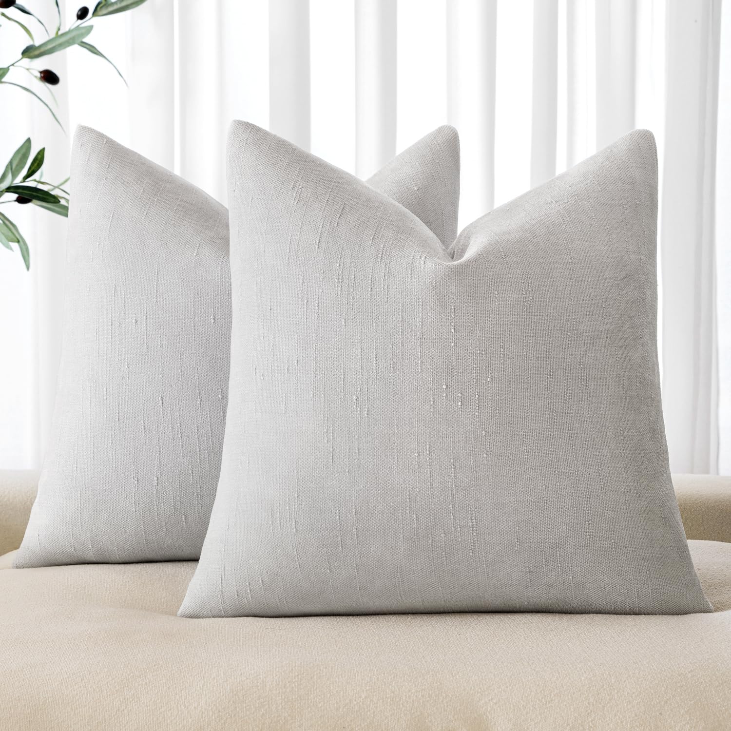 Fundas De Cojín Decorativas Miulee, Felpilla, 45 X 45 Cm, Gris Y Blanco - Venta Internacional.