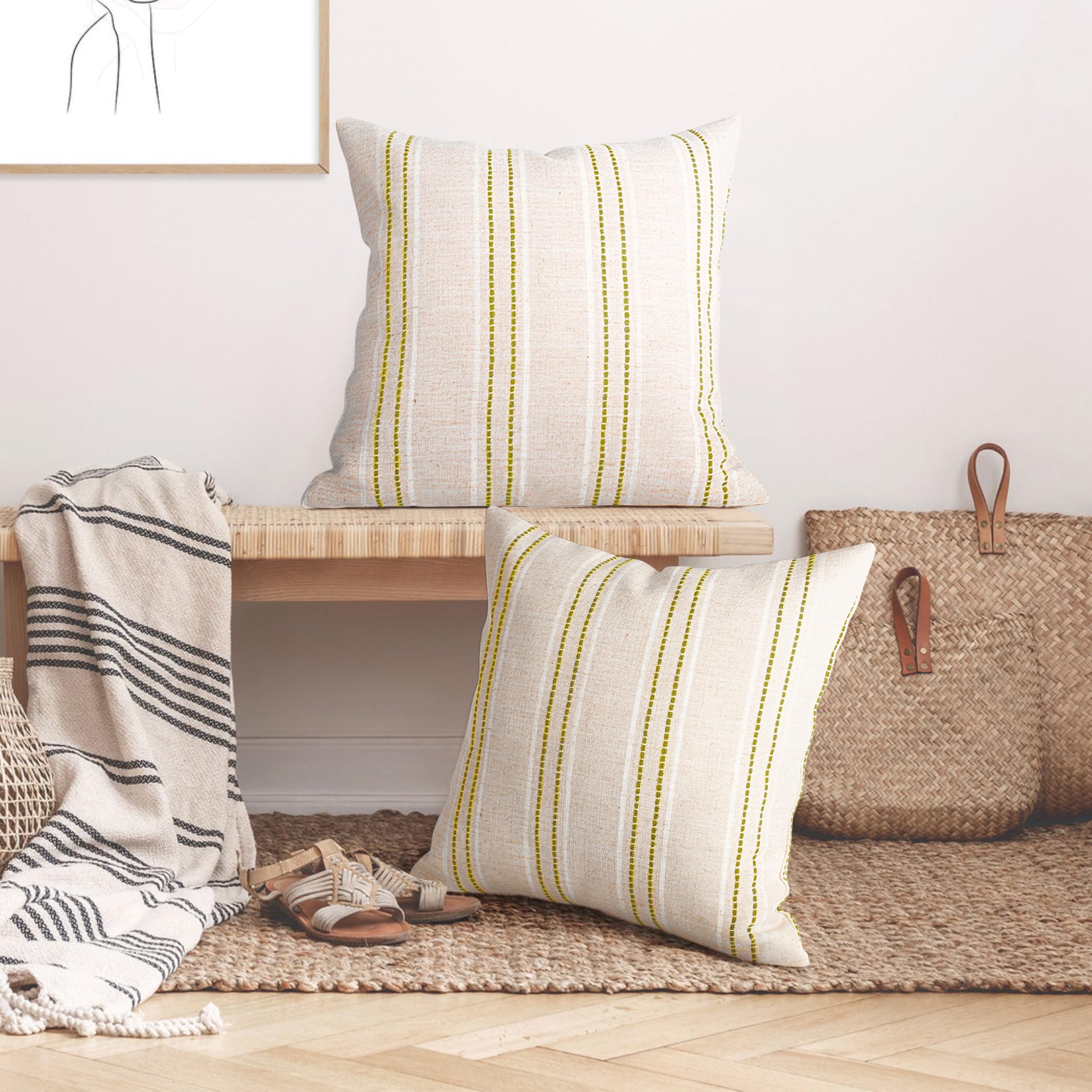 Foto 5 | Fundas De Cojín Aels Decorativas De Lino De Granja, 60 X 60 Cm - Venta Internacional.