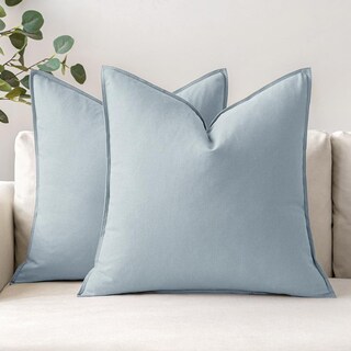Foto 1 | Fundas De Almohada Miulee De Lino Azul Claro De 55 X 55 Cm, Paquete De 2 - Venta Internacional.