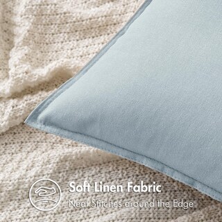 Foto 2 | Fundas De Almohada Miulee De Lino Azul Claro De 55 X 55 Cm, Paquete De 2 - Venta Internacional.