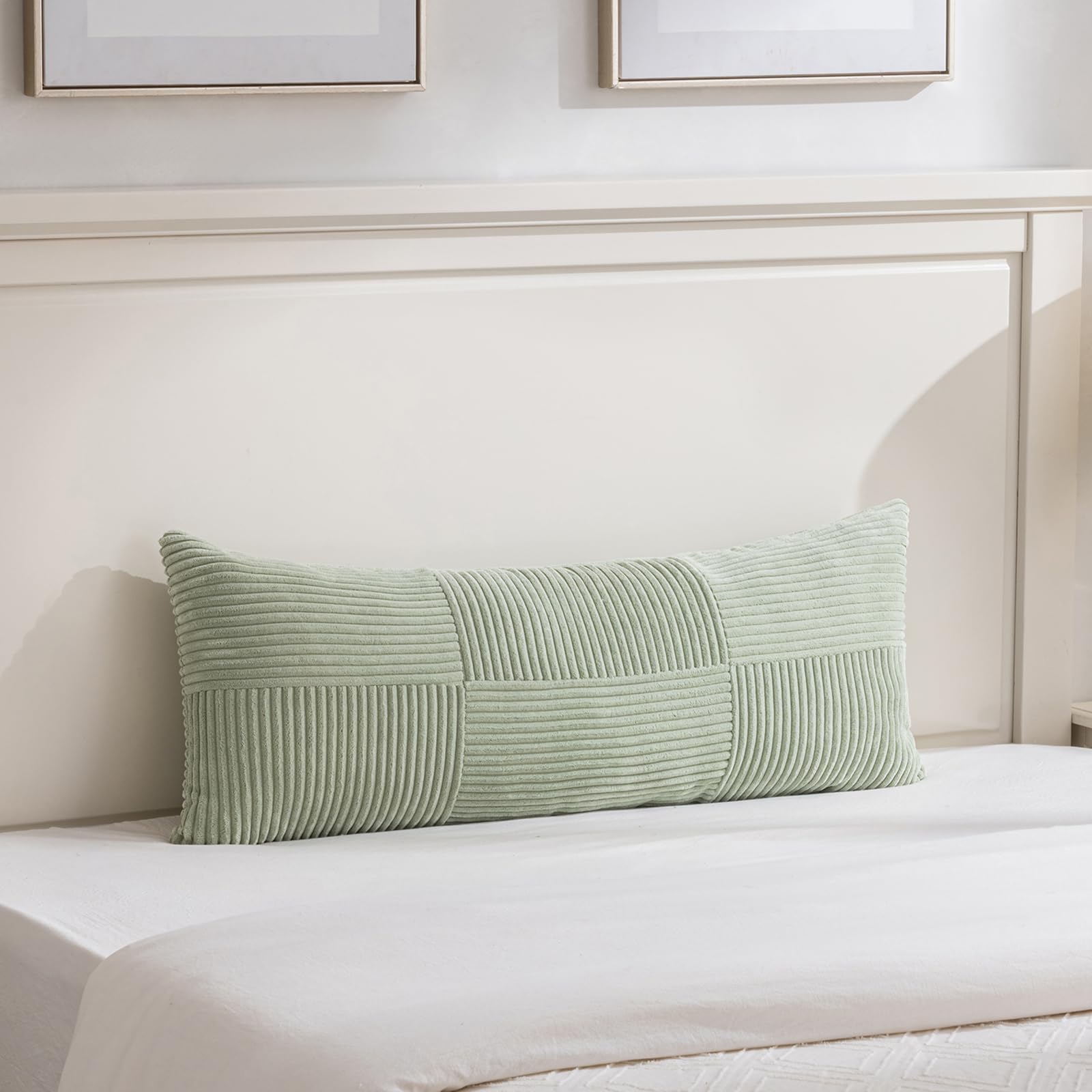 Funda De Cojín Fancy Homi De Pana Verde Salvia, 36 X 90 Cm - Venta Internacional.