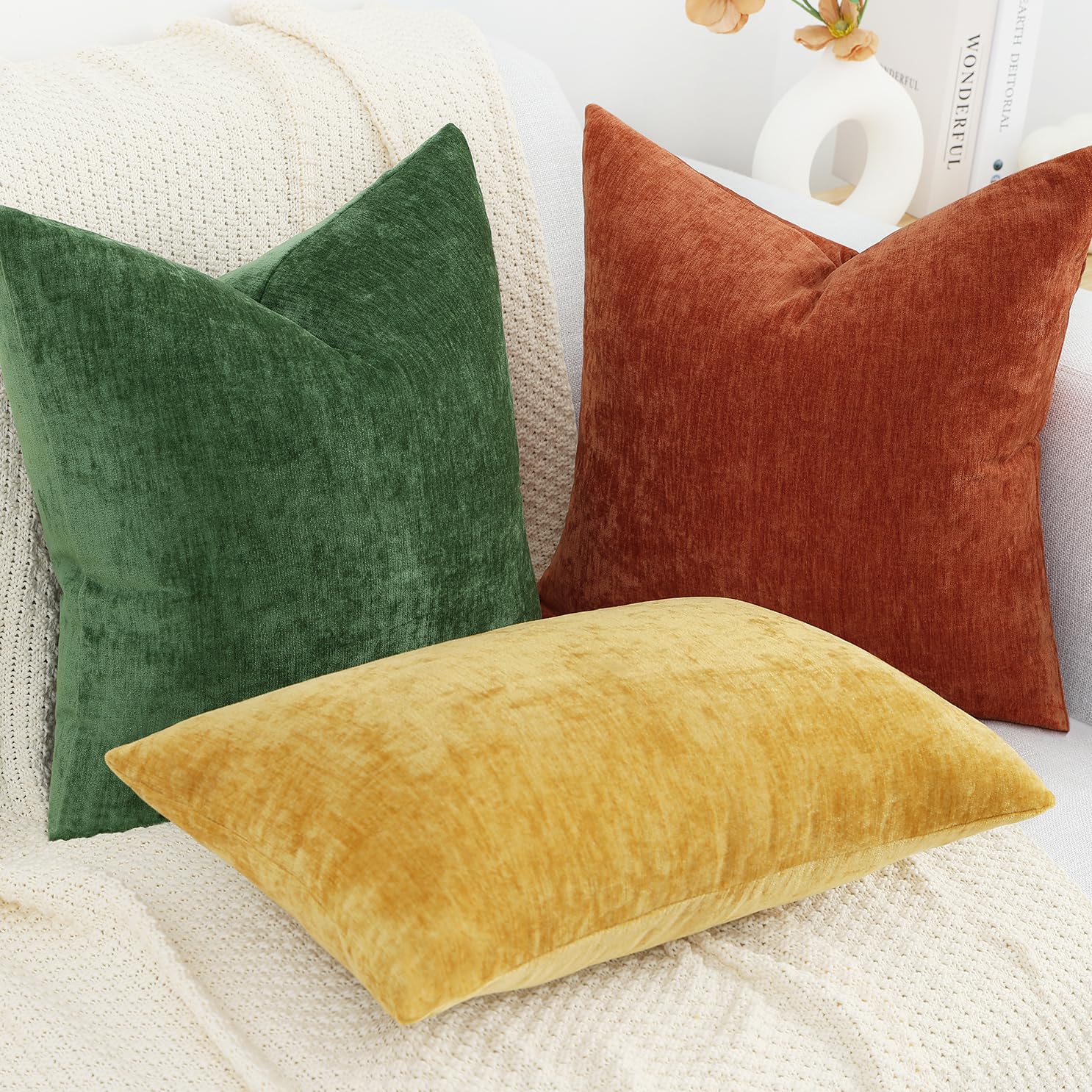 Foto 5 pulgar | Juego De 2 Fundas De Cojín Decoruhome, 24 X 24 Cm, Felpilla - Venta Internacional.