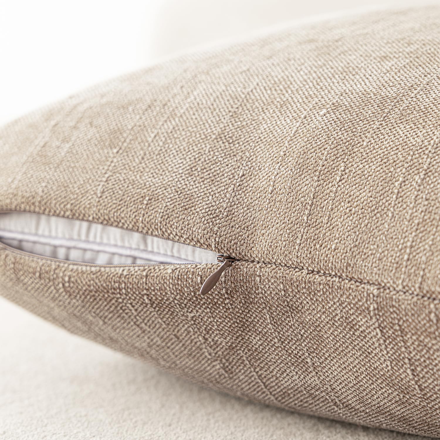 Foto 4 pulgar | Fundas De Almohada Foindtower De Felpilla Con Textura Suave, 50 X 50 Cm, Color Crema - Venta Internacional.