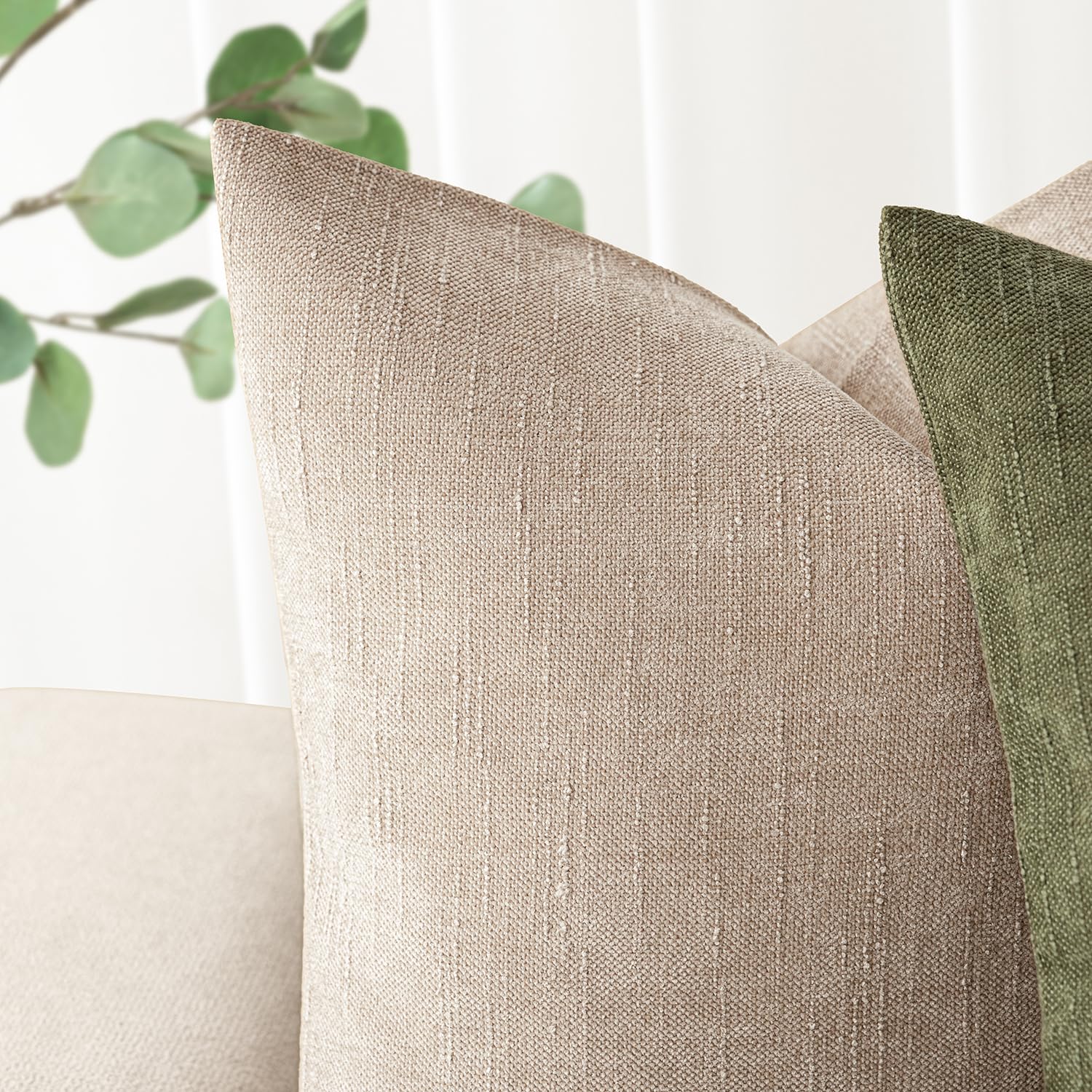 Foto 5 pulgar | Fundas De Almohada Foindtower De Felpilla Con Textura Suave, 50 X 50 Cm, Color Crema - Venta Internacional.