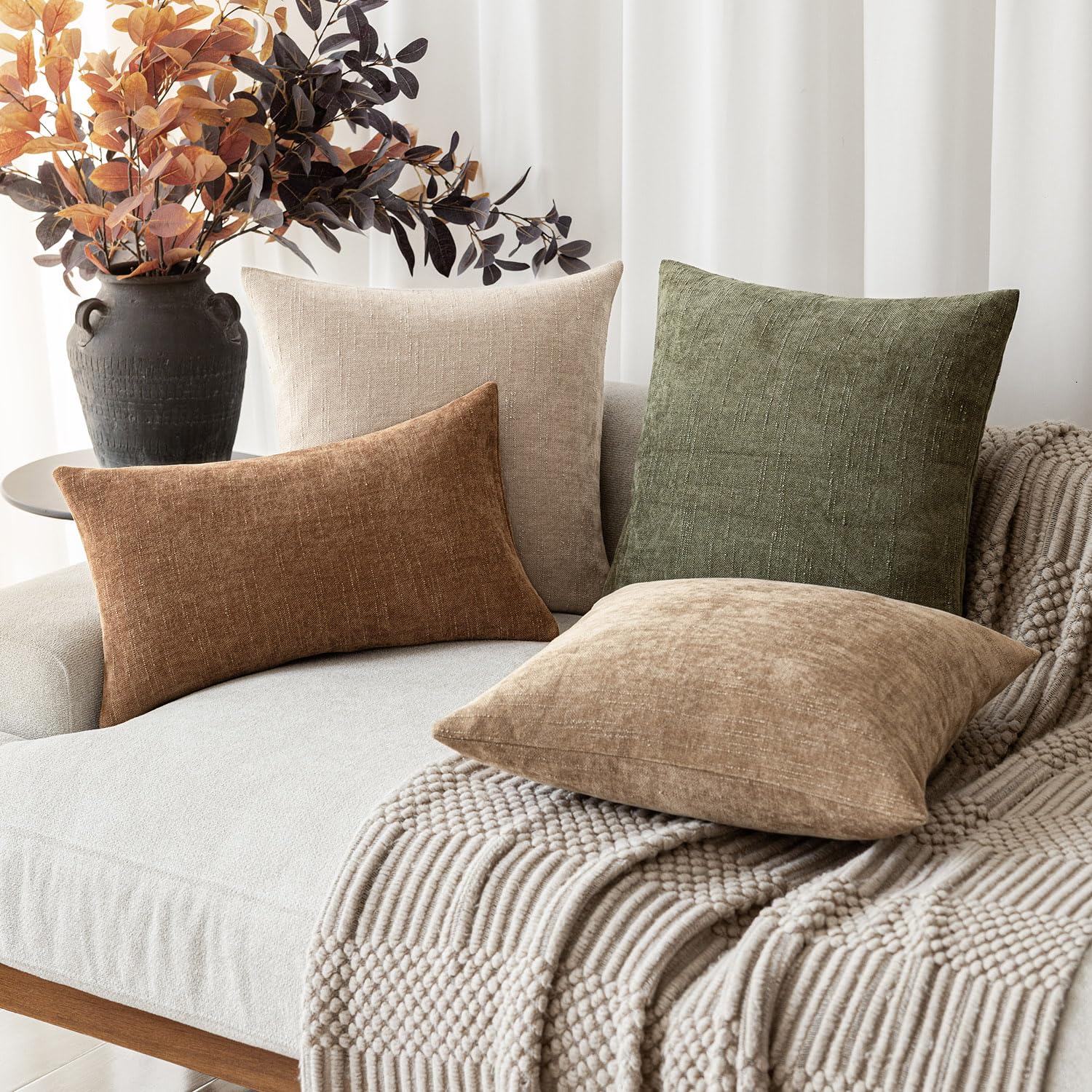 Foto 8 pulgar | Fundas De Almohada Foindtower De Felpilla Con Textura Suave, 50 X 50 Cm, Color Crema - Venta Internacional.