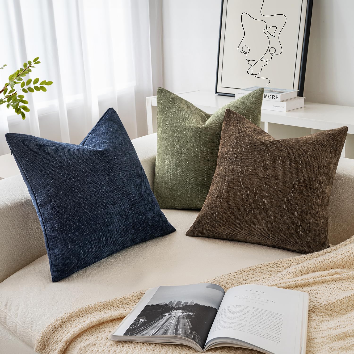Foto 4 | Fundas De Cojín Decorativas Miulee, Felpilla, 45 X 45 Cm, Azul Oscuro - Venta Internacional.