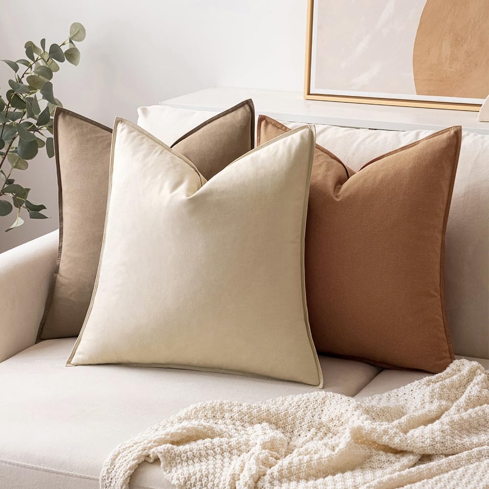 Foto 5 pulgar | Fundas De Almohada Miulee De Lino Marrón, 45 X 45 Cm, Paquete De 2 - Venta Internacional.