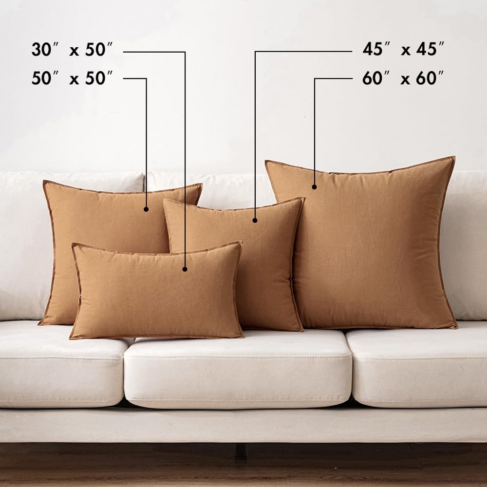 Foto 6 pulgar | Fundas De Almohada Miulee De Lino Marrón, 45 X 45 Cm, Paquete De 2 - Venta Internacional.
