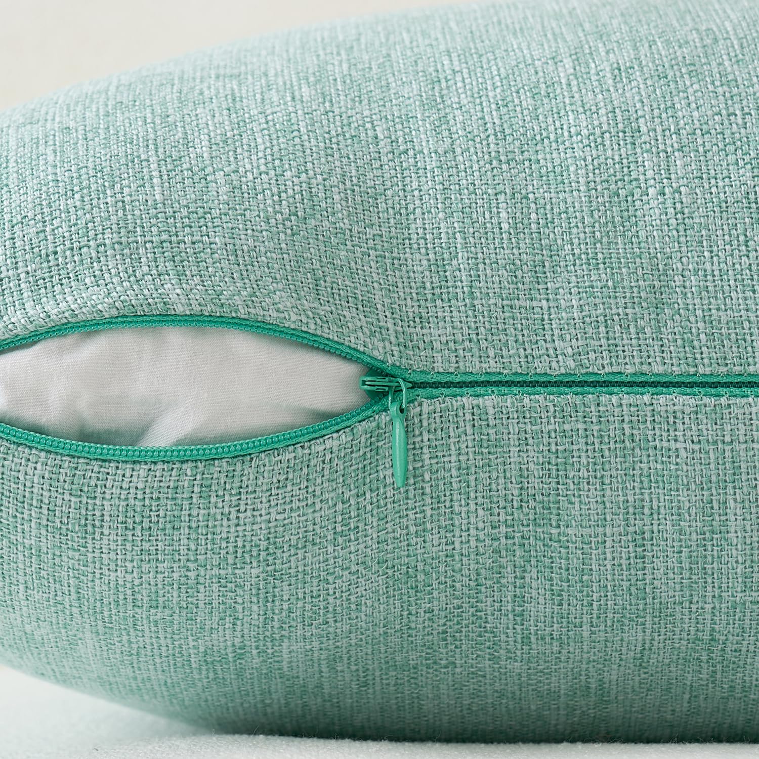 Foto 5 | Fundas De Almohada Miulee De Lino Decorativas De 50 X 50 Cm, Paquete De 2 Unidades, Color Aguamarina - Venta Internac