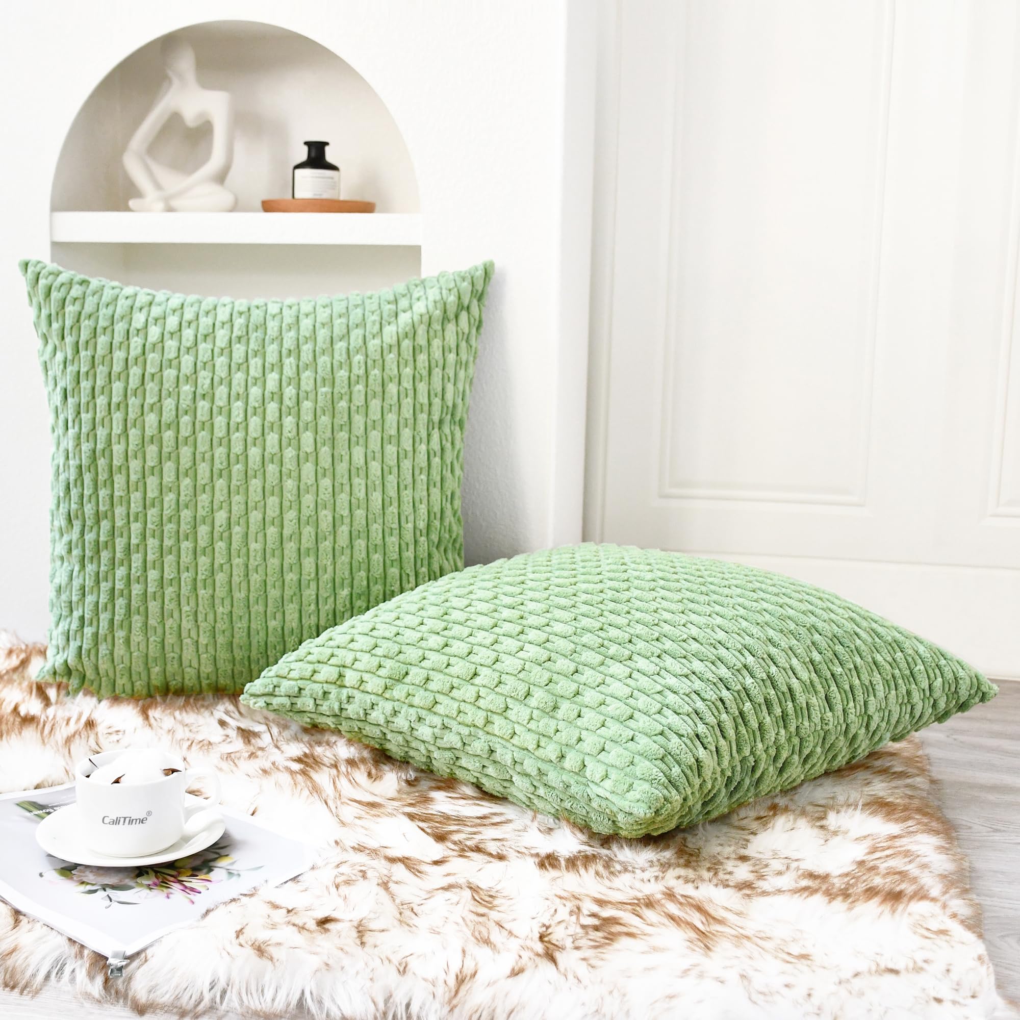 Foto 3 pulgar | Fundas De Cojín Calitime Comfy De Pana, Paquete De 2 Unidades, 45 Cm - Venta Internacional.