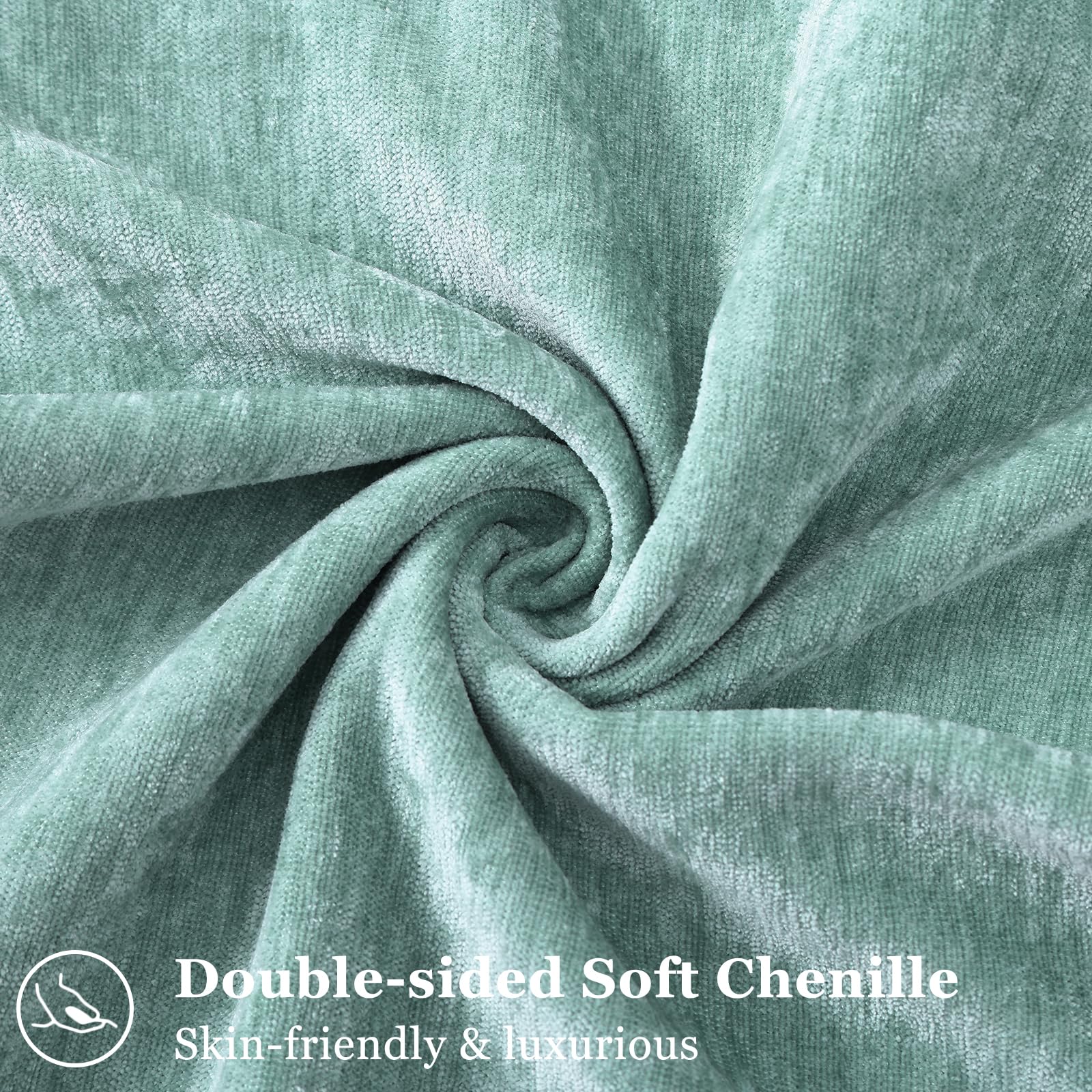 Foto 2 | Fundas De Almohada Decoruhome Spring Chenille, 26 X 26 Cm, Color Aguamarina, Juego De 2 - Venta Internacional.