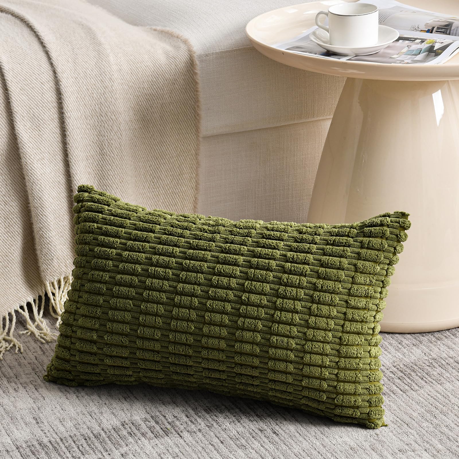Foto 2 | Fundas De Cojín Fancy Homi Boho, Color Verde Musgo, 30 X 50 Cm, 4 Unidades - Venta Internacional.