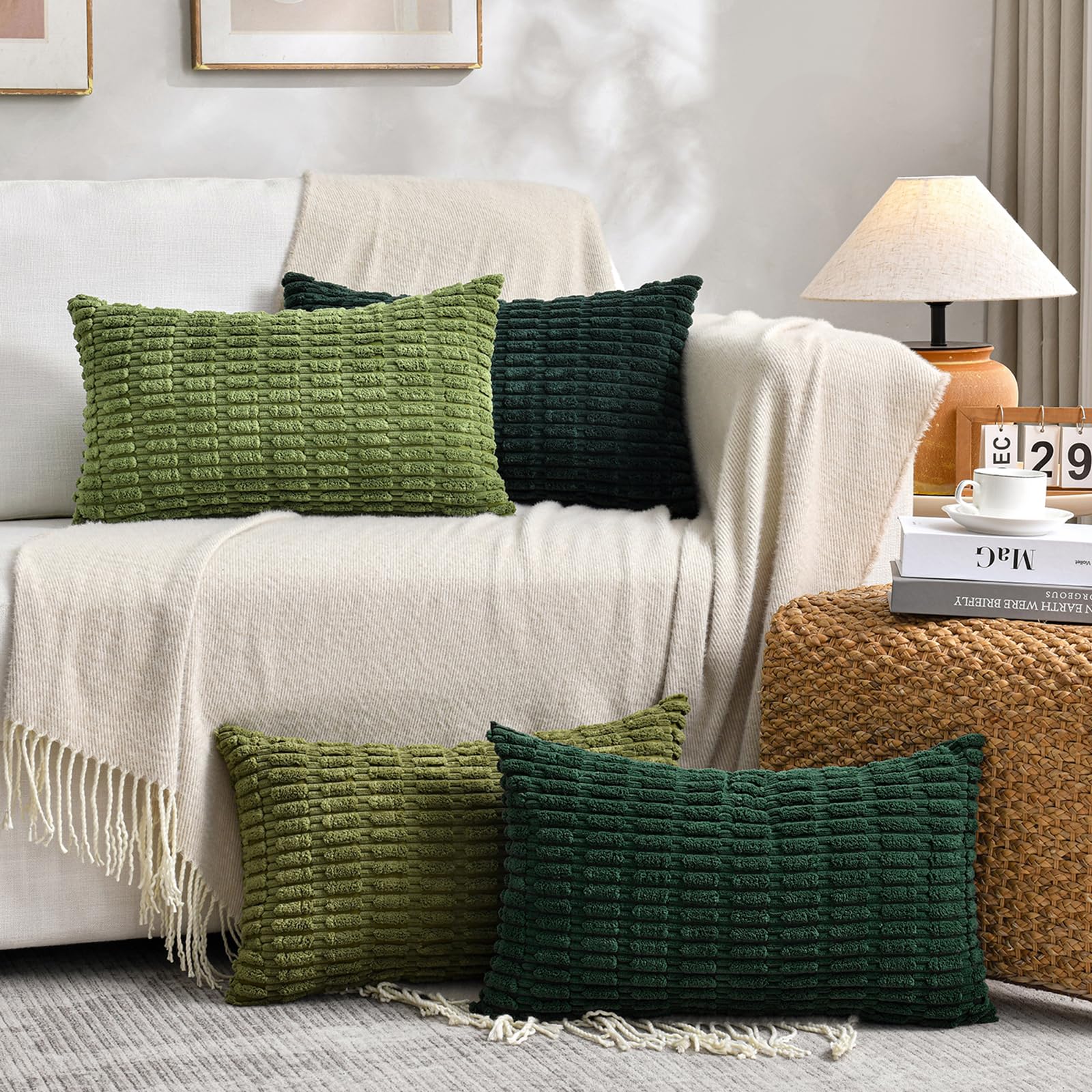 Foto 7 pulgar | Fundas De Cojín Fancy Homi Boho, Color Verde Musgo, 30 X 50 Cm, 4 Unidades - Venta Internacional.