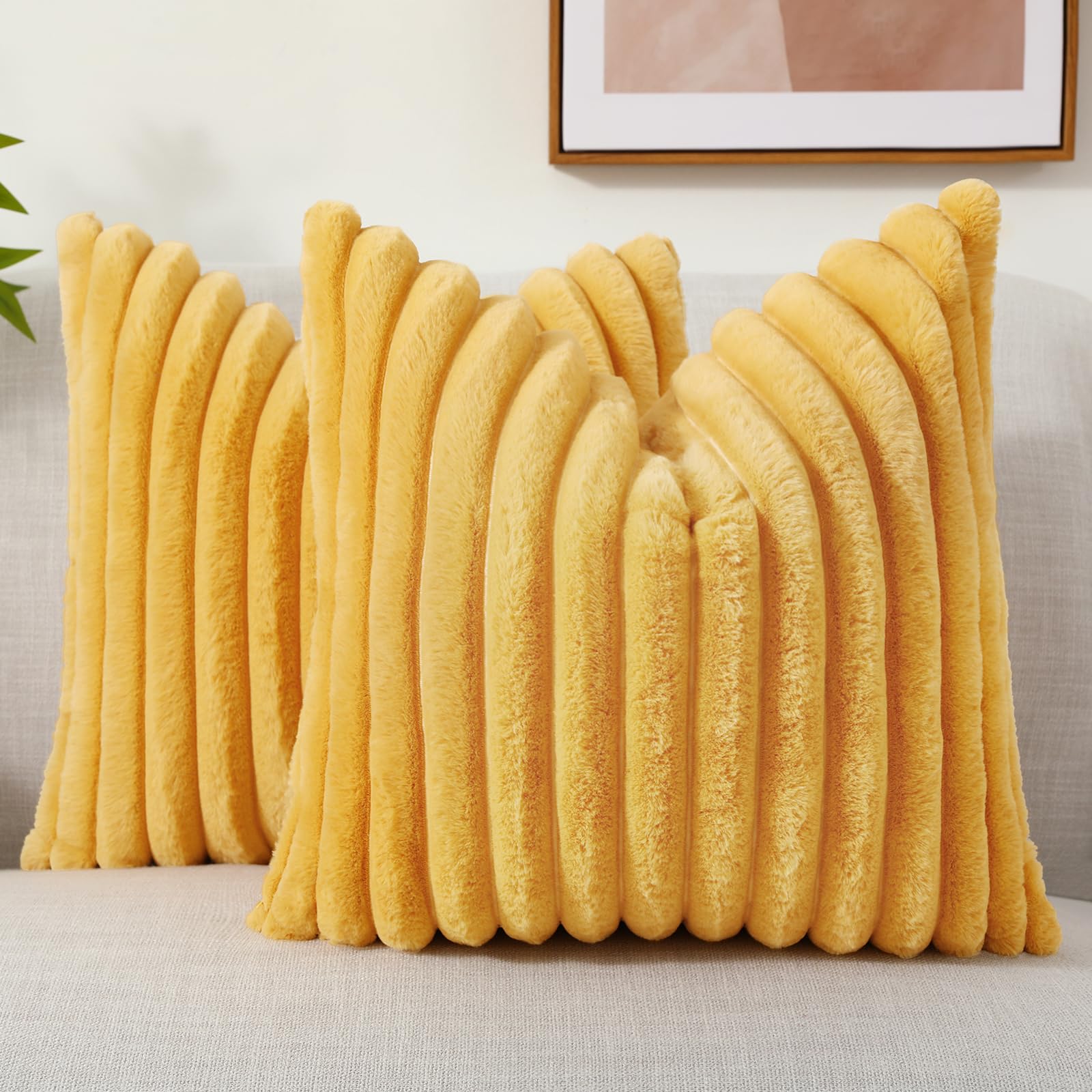 Foto 2 pulgar | Juego De 2 Fundas De Cojín Decoruhome, Piel Sintética, 22 X 22 Cm - Venta Internacional.
