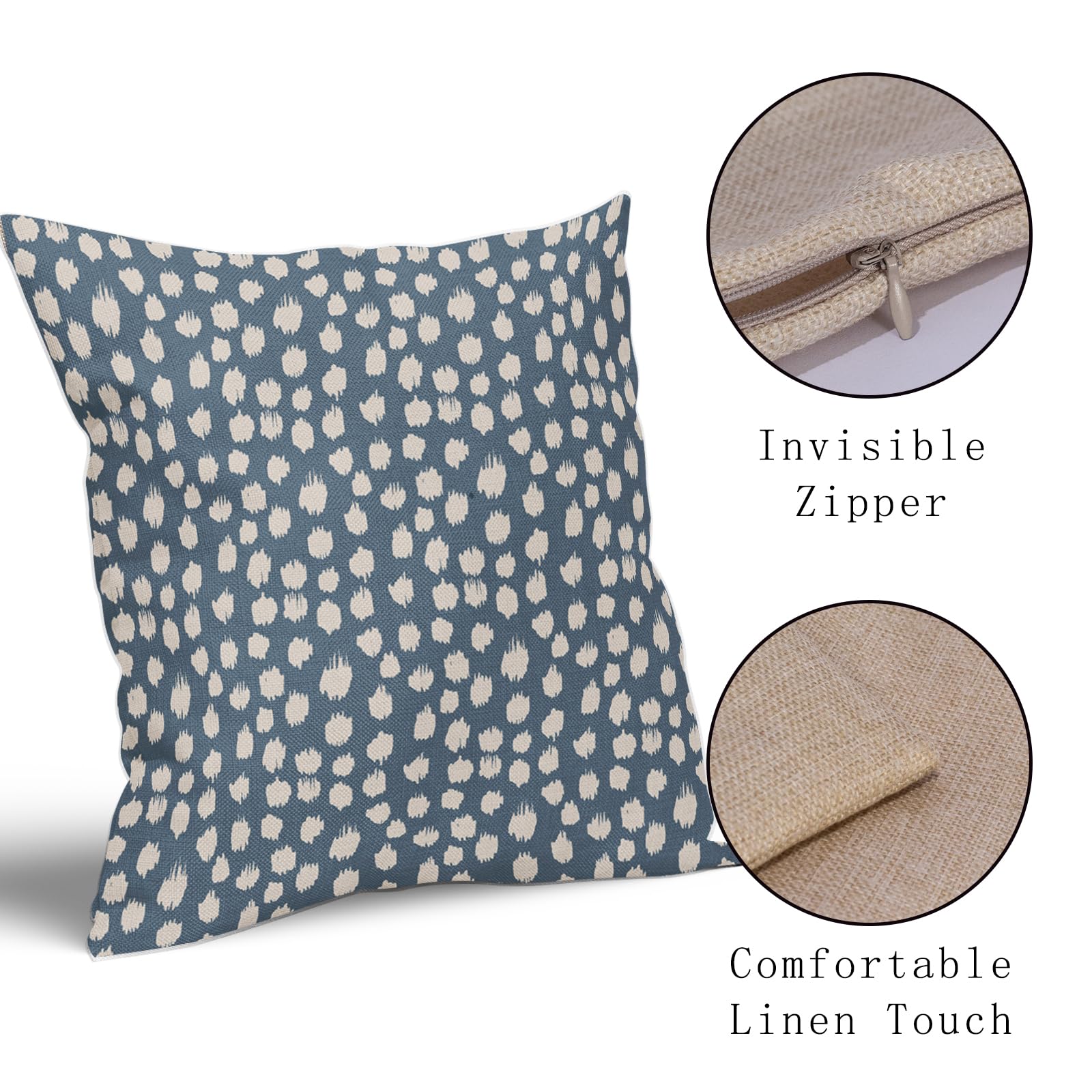 Foto 5 pulgar | Fundas De Almohada Sweetshow Dusty Blue Cream, 55 X 55 Cm, Juego De 2 - Venta Internacional.