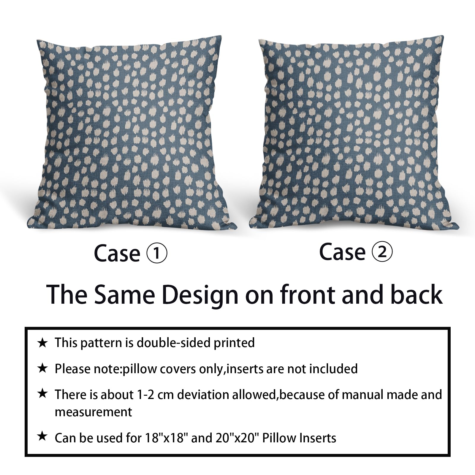 Foto 7 pulgar | Fundas De Almohada Sweetshow Dusty Blue Cream, 55 X 55 Cm, Juego De 2 - Venta Internacional.
