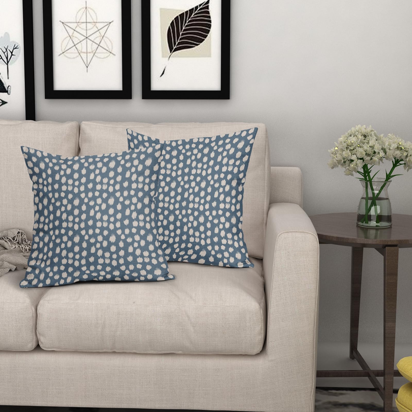 Foto 8 pulgar | Fundas De Almohada Sweetshow Dusty Blue Cream, 55 X 55 Cm, Juego De 2 - Venta Internacional.