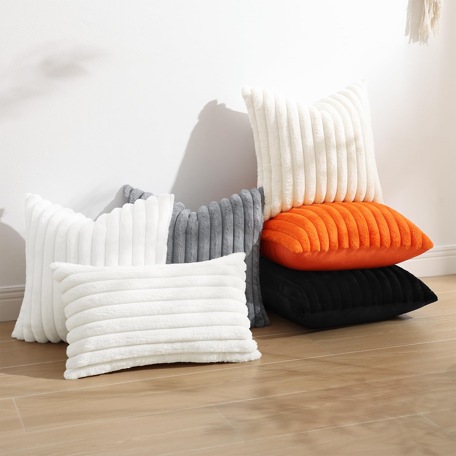 Foto 6 pulgar | Fundas De Cojín Decoruhome De Piel Sintética Primaveral (56 X 56 Cm), Color Blanco - Venta Internacional.