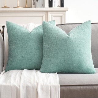 Foto 1 | Fundas De Almohada Miulee De Chenilla Verde Aguamarina, 50 X 50 Cm, Paquete De 2 - Venta Internacional.