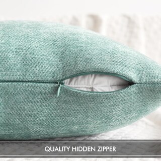 Foto 3 | Fundas De Almohada Miulee De Chenilla Verde Aguamarina, 50 X 50 Cm, Paquete De 2 - Venta Internacional.