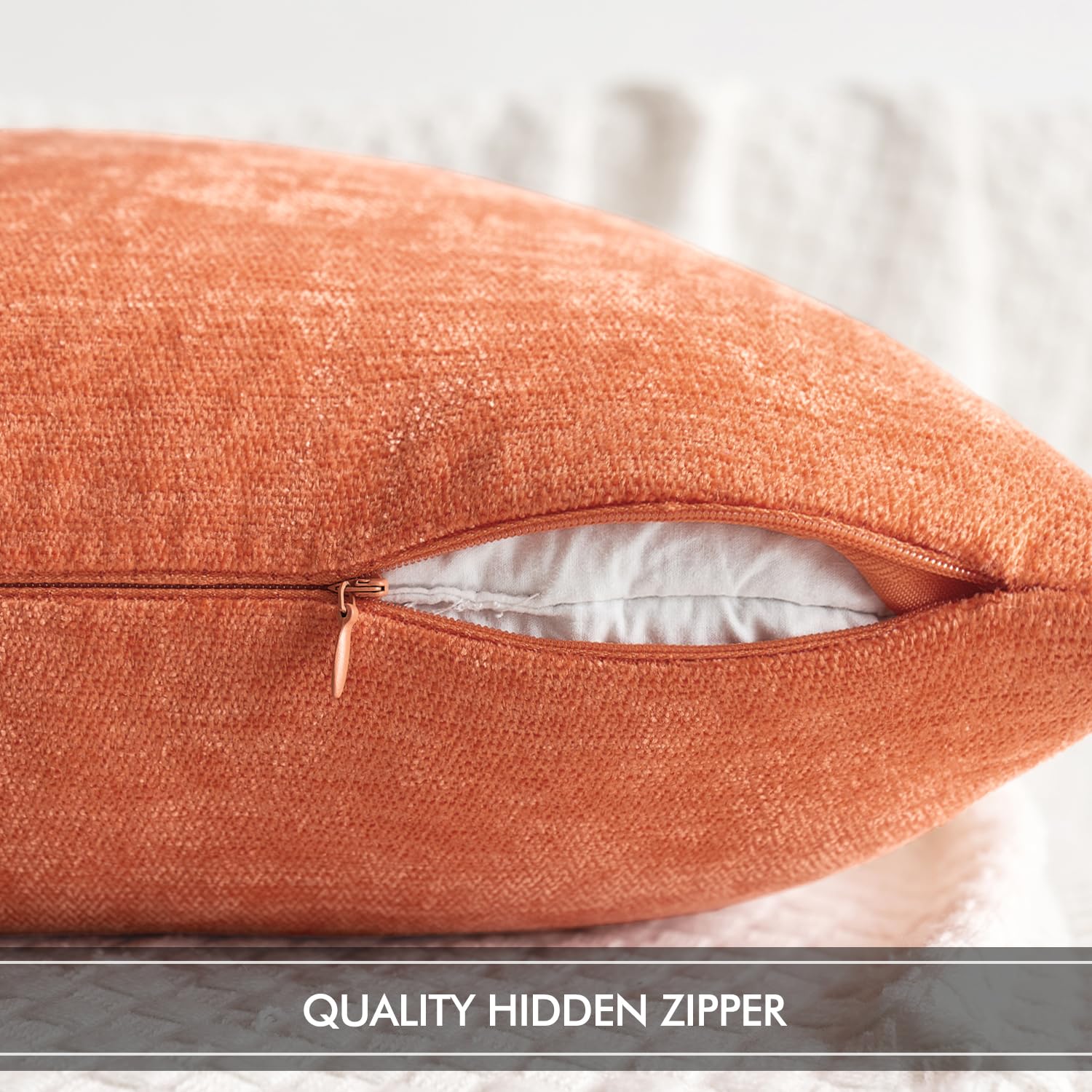 Foto 4 pulgar | Fundas De Almohada Miulee De Chenilla Rojo Coral, 50 X 50 Cm, Paquete De 2 - Venta Internacional.
